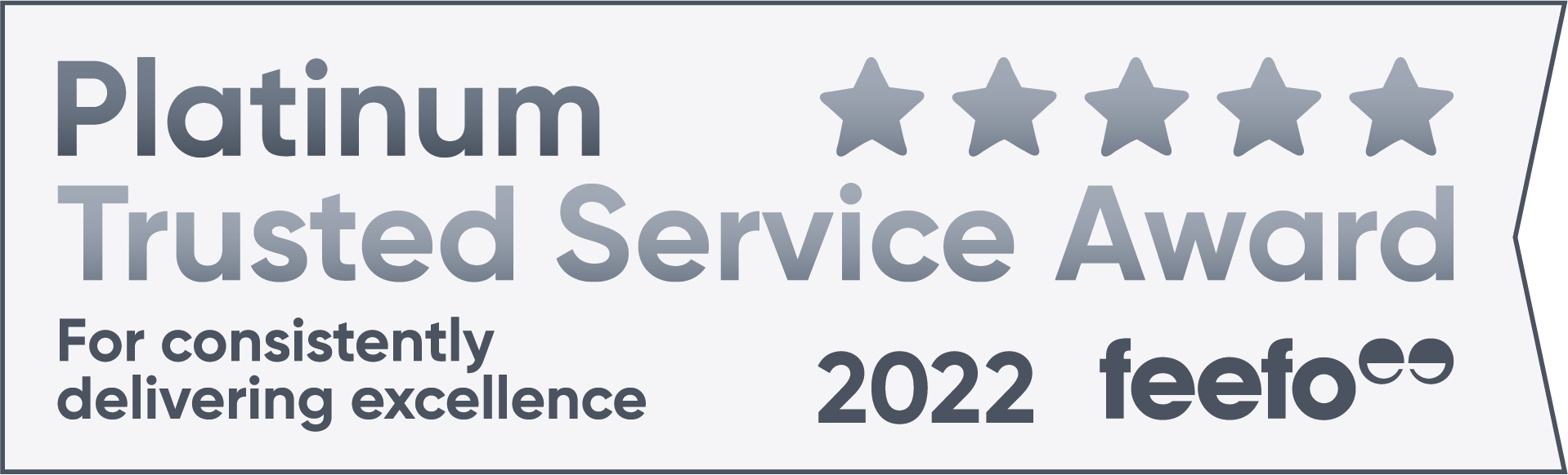 Feefo Platinum Trusted Service Award 2022